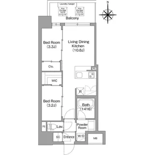 コンフォリア・リヴ東三国駅前ソルテラス【0901号室】の間取り