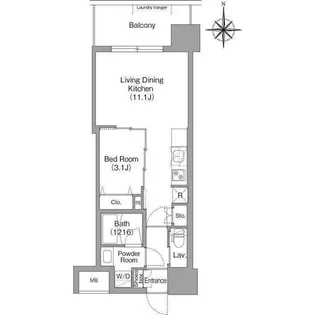 コンフォリア・リヴ東三国駅前ソルテラス【0702号室】の間取り