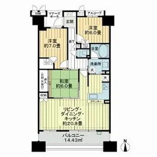 マナーズヒル千里【0916号室】の間取り