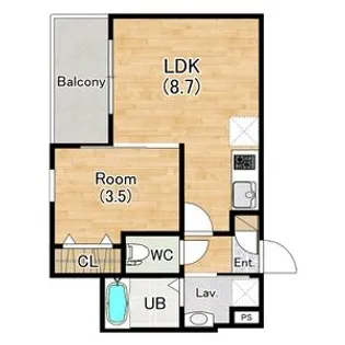 ジーメゾン姫島アウラ【0302号室】の間取り