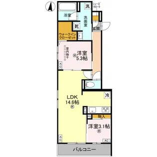 クラシスト三津屋南【2階】の間取り
