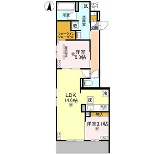 クラシスト三津屋南【1階】の間取り