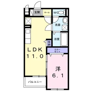 東一津屋アパート【3階】の間取り