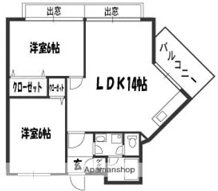 メゾン豊新【2階】の間取り