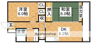 ラ ヴィル ヌーヴェル ドゥ【2階】の間取り