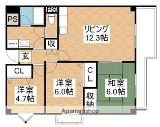 パールコート千里山【2階】の間取り