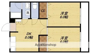 マンションアルブル【2階】の間取り