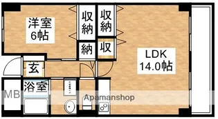 ラフィネ淀川【14階】の間取り