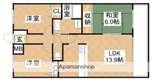 ル・アン緑地【5階】の間取り