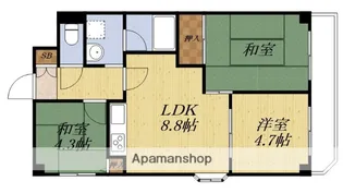 クラウンハイム菅原【7階】の間取り