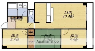 インペリアル南ヶ丘【6階】の間取り