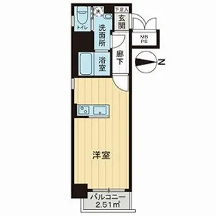 ライオンズマンション西長堀【11階】の間取り