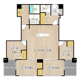 ザ・グランドビュー・オオサカ【1502号室】の間取り