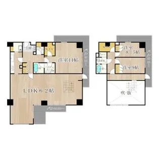 ザグランドビューオオサカ【21階】の間取り