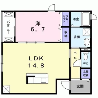 ハーフコート1番館【2階】の間取り