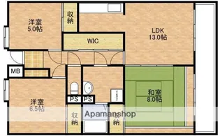 サンライズコート緑地公園B棟【1階】の間取り