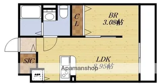 プランタン上新庄【1階】の間取り
