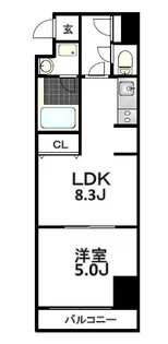 ブラービ南船場【3階】の間取り