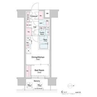 コンフォリア・リヴ南森町Q【0203号室】の間取り