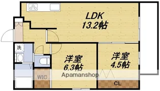 アヴェニール千里山松が丘【5階】の間取り