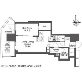 コンフォリア・リヴ本町WEST Q【8階】の間取り