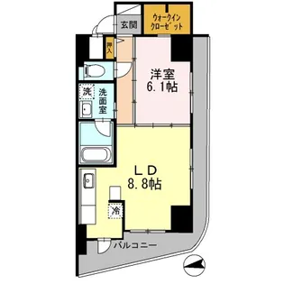 カスタリアタワー肥後橋【0909号室】の間取り