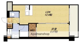プレジオ三国ASIAN【6階】の間取り