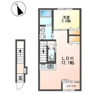 (仮称)吹田市清和園町新築アパート【2階】の間取り