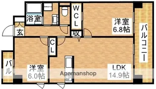 クレスティークAYA【13階】の間取り