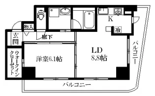 カスタリアタワー肥後橋【0202号室】の間取り