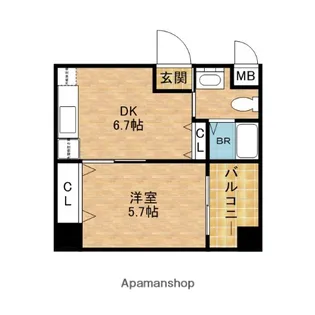 ZERO千代崎【5階】の間取り