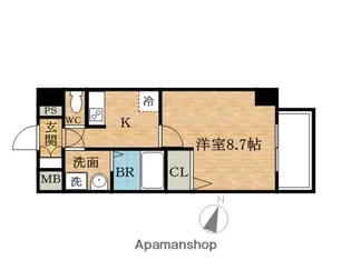 ジュネーゼグラン弁天町【8階】の間取り