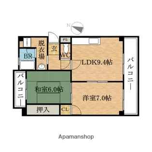ハーバーウィンズ天保山【2階】の間取り