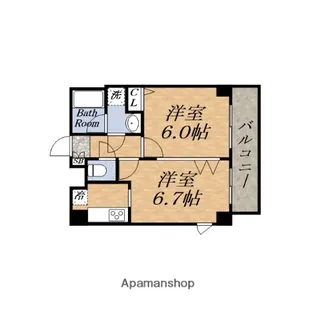 デ・リード弁天町港通【10階】の間取り