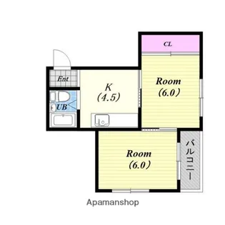 夕凪ハイツ【2階】の間取り