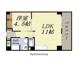 ポートヴィラメイセイ【8階】の間取り