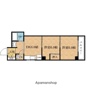 エフアールみなと通り【6階】の間取り