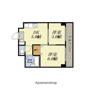 シャトー波除【2階】の間取り