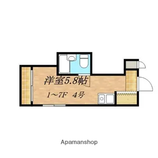 グリシーヌ弁天町【5階】の間取り