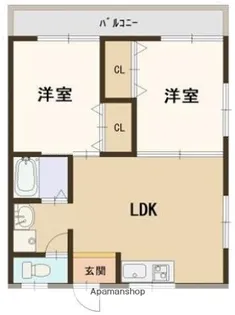 リバーハイツ河田D【201号室】の間取り