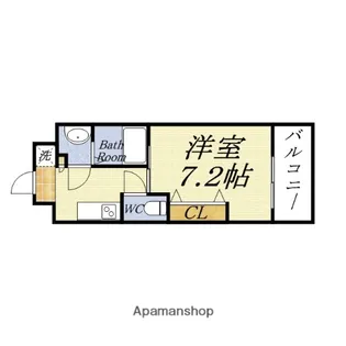 ラグゼ弁天町【3階】の間取り