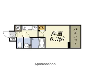 プレサンスOSAKA DOMECITYワンダー【10階】の間取り