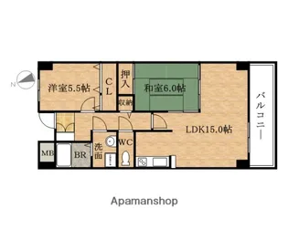 アイビースクエア市岡【7階】の間取り