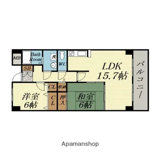 アイビースクエア市岡【8階】の間取り