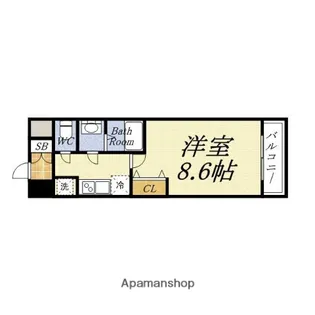アドバンス大阪ベイパレス【7階】の間取り