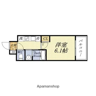 EC難波WEST−SIDEⅥグラッド【3階】の間取り