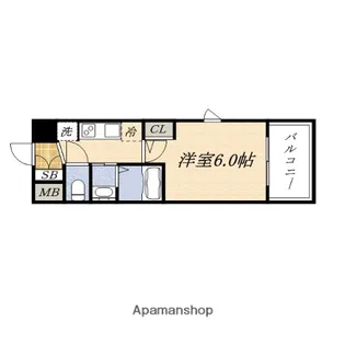 エステムコート難波WEST−SIDE Ⅶ グローブ【1階】の間取り