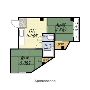 藤田ホワイトマンション【4階】の間取り