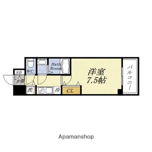ジアコスモ大阪ベイシティ【8階】の間取り