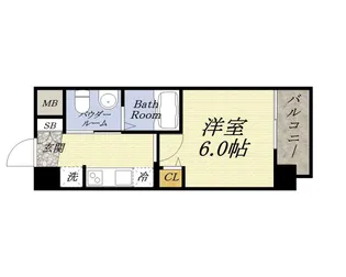 エグゼ大阪ドーム【6階】の間取り